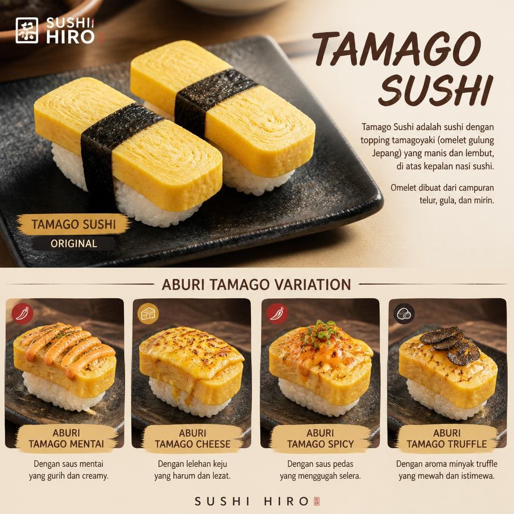 Tamago Sushi Sushi Hiro menu nigiri tamago
